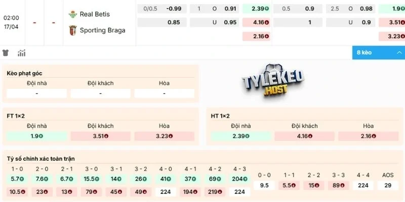 Phân tích kèo trận Real Betis vs Braga